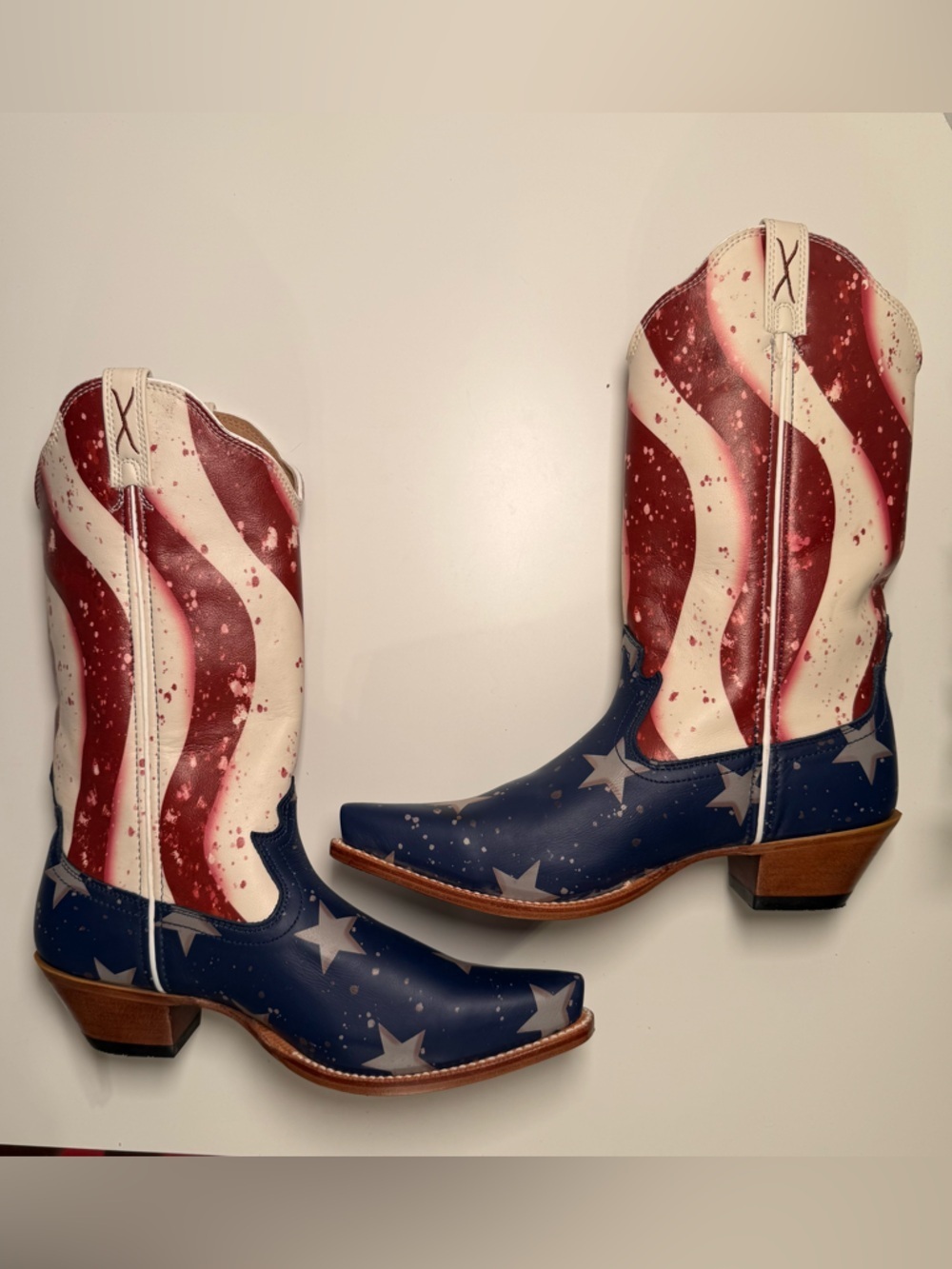 Twisted X Women's Steppin' Out Western Boots American Flag Snip Toe Size 10B USA - Picture 8 of 16